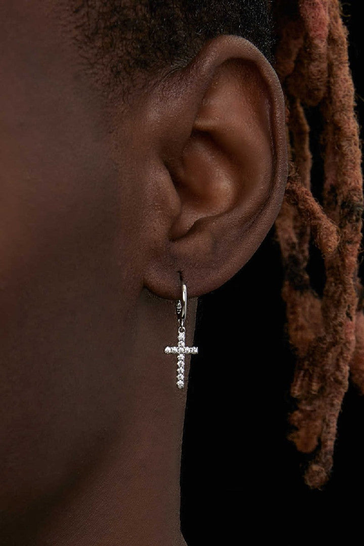 Cross Hoop Hip Hop Earrings