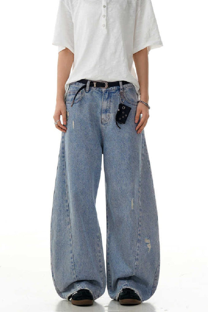 Distressed Blade Banana Jeans