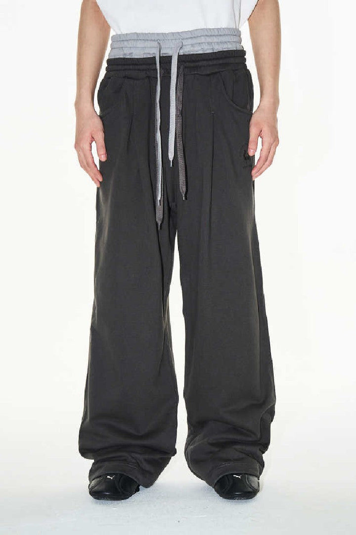 Double Waist Pleated Sweatpants