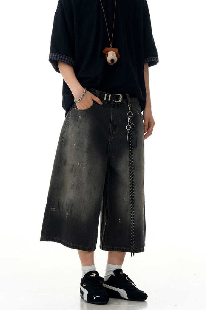 Splatter Blue Cropped Jeans