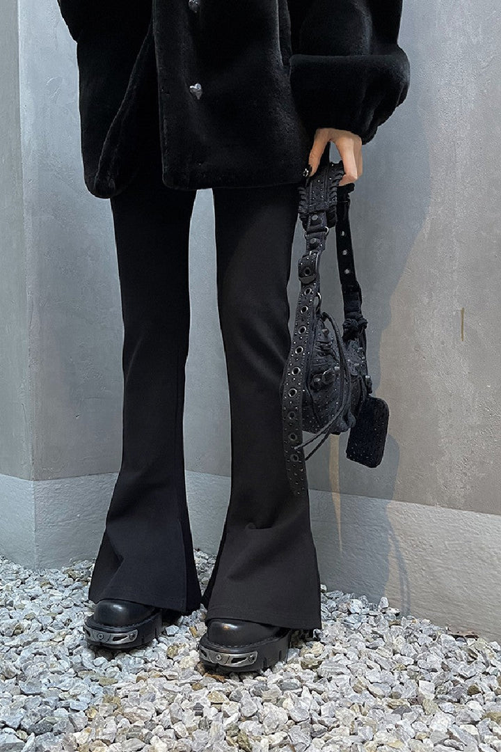 Polished High-Waist Flared Trousers