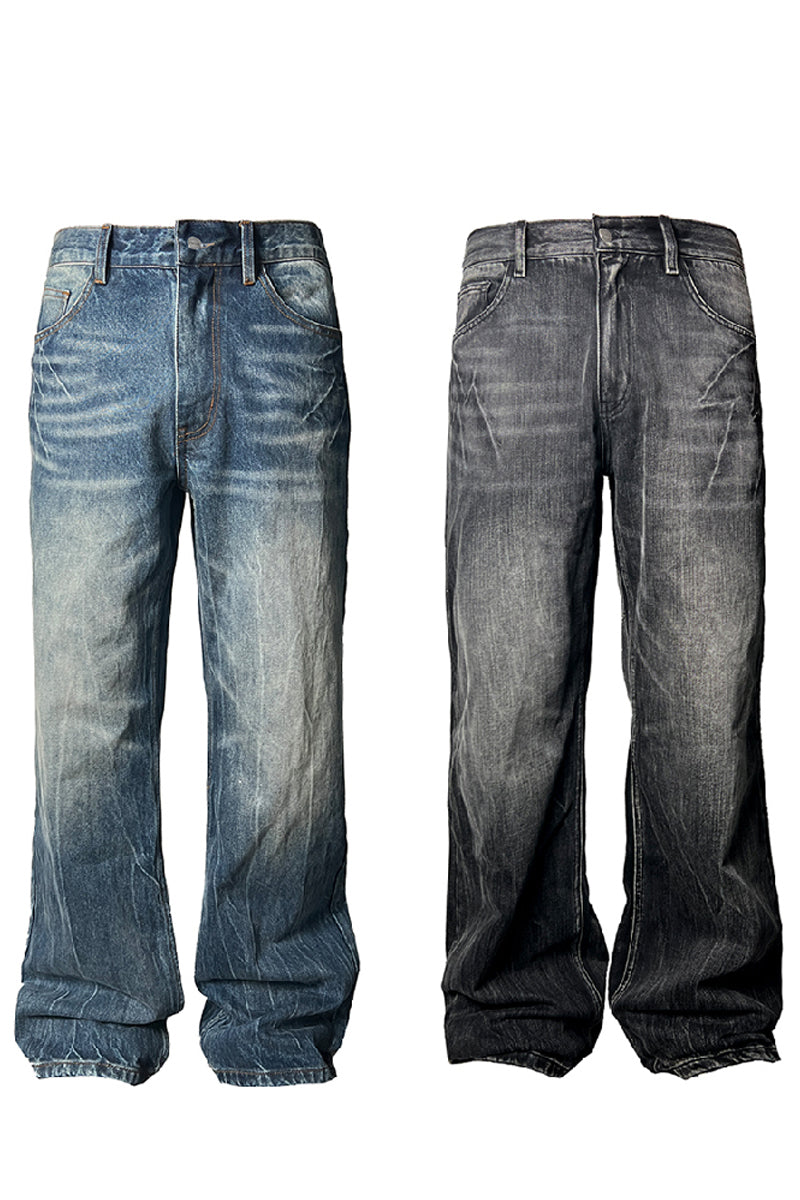 Flash Whisker Washed Flared Jeans