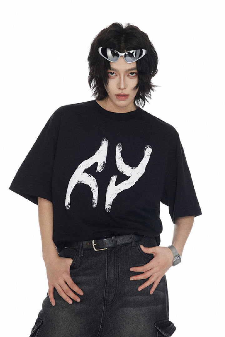 Foam Logo Print Oversized Tee