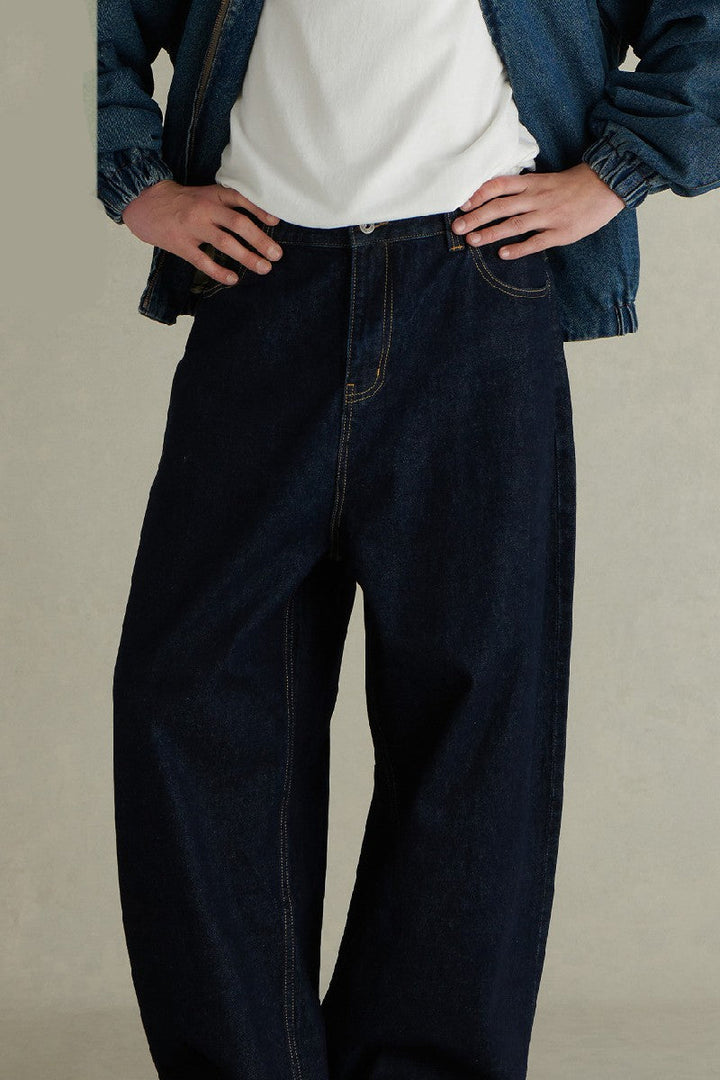 Unwashed Indigo Wide Leg Jeans