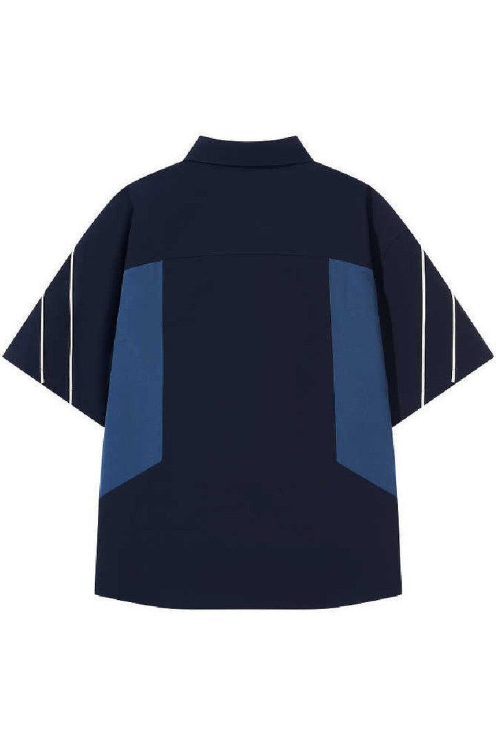 Colorblock Jersey Button Shirt