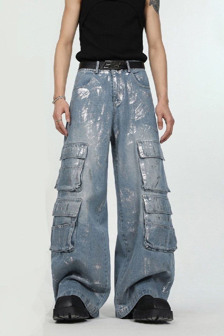 Graffiti Loose Flared Jeans