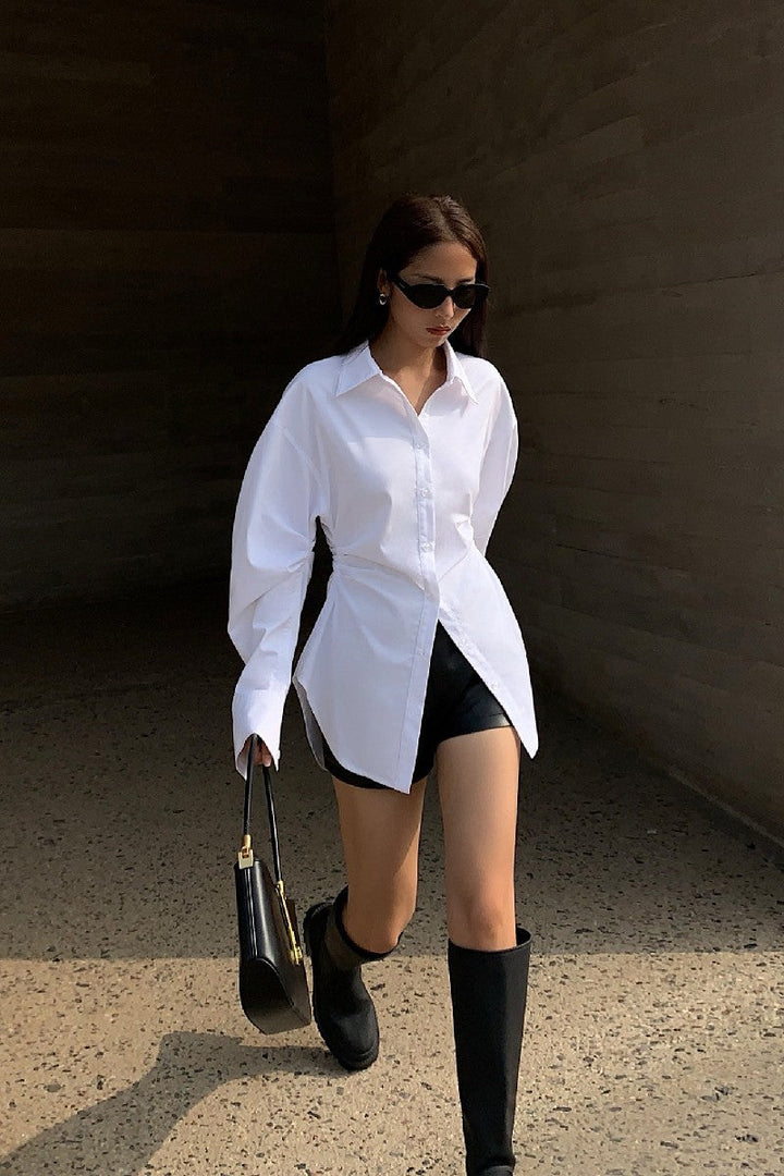 Slim Waist White Shirt