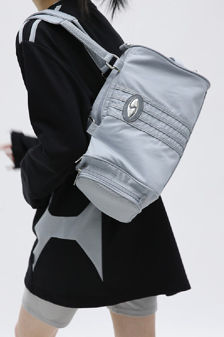 Grey Nylon Sports Bag