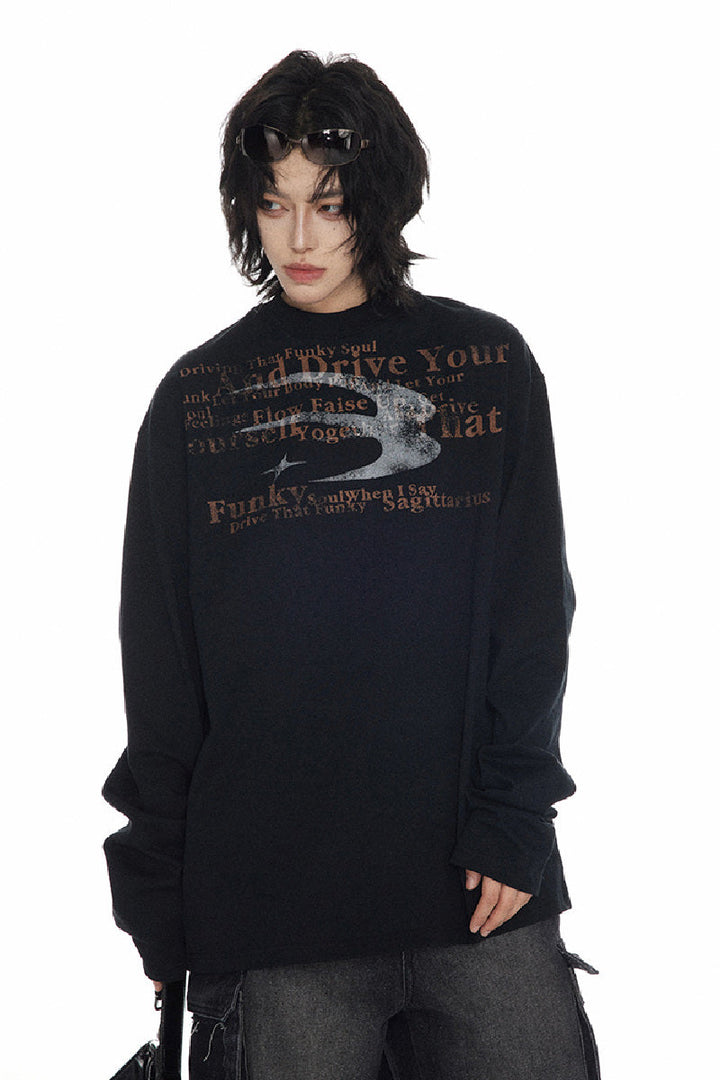 Distressed Logo Long Sleeve Tee