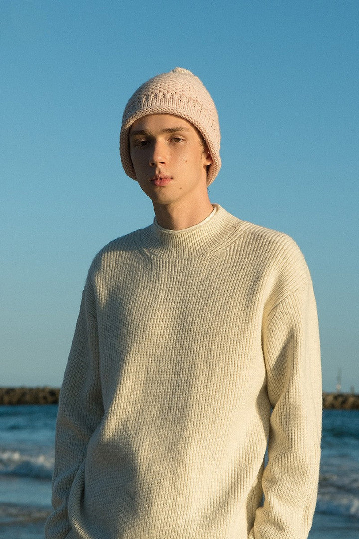 Heavyweight Half Turtleneck Knit Sweater