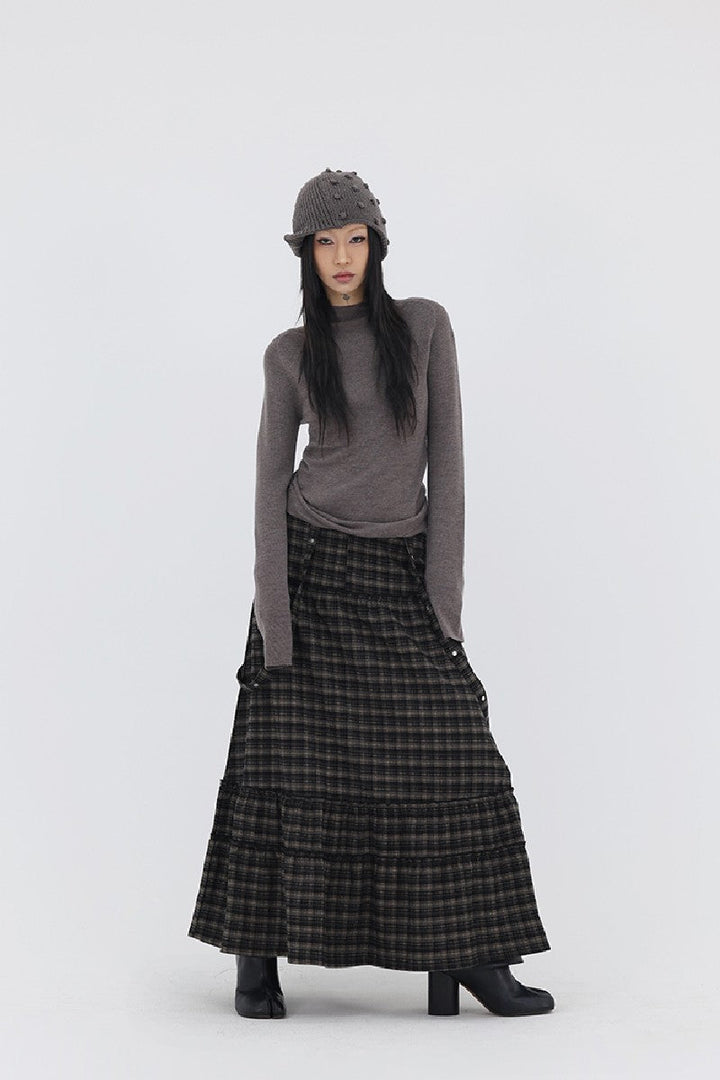 Retro Plaid A-Line Skirt