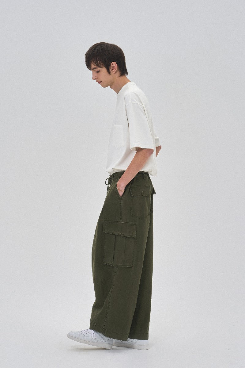 Stone-Washed Vintage Wide Leg Pants