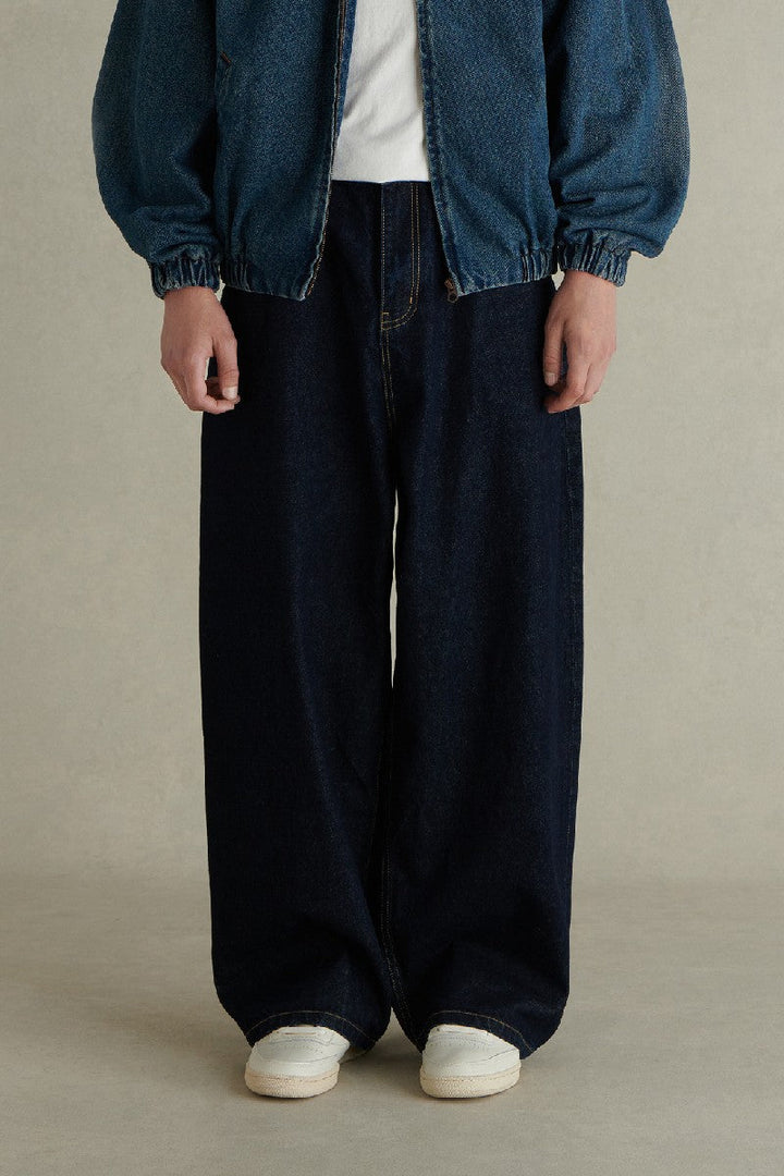 Unwashed Indigo Wide Leg Jeans