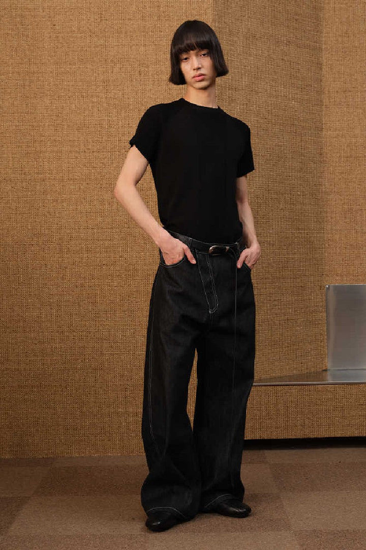 Asym Zip Flare Jeans