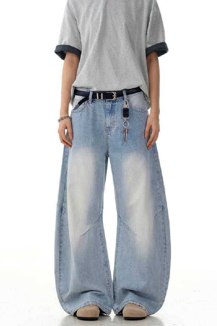 Light Blue Wrinkled Blade Jeans