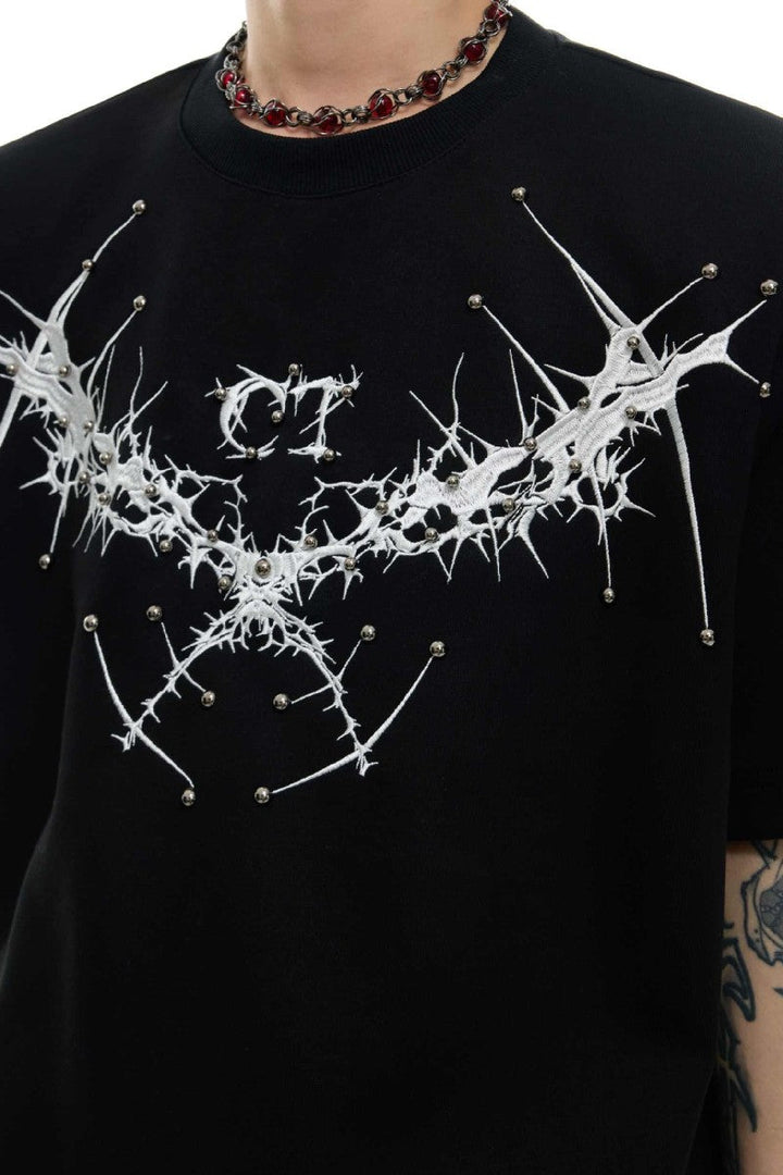 Studded Thistle Embroidery Tee