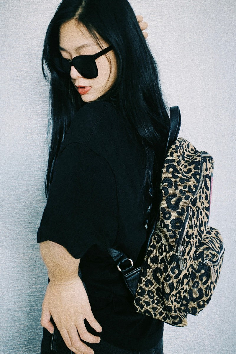 C-Logo Leopard Print Backpack