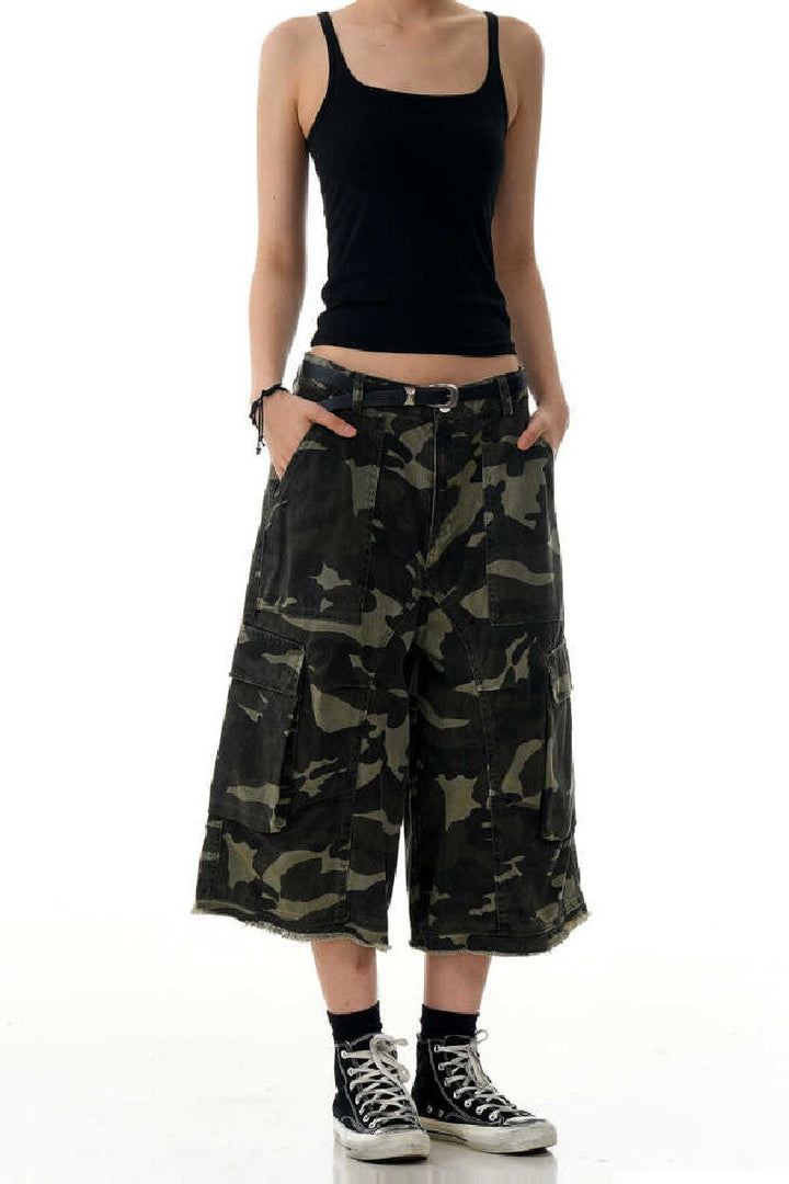 Camo Deconstructed Cargo Jorts