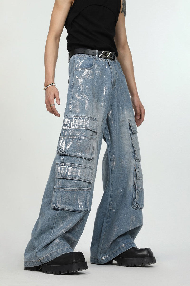 Graffiti Loose Flared Jeans