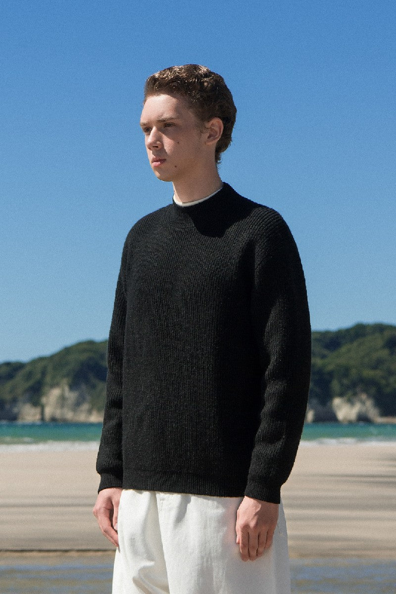 Heavyweight Half Turtleneck Knit Sweater