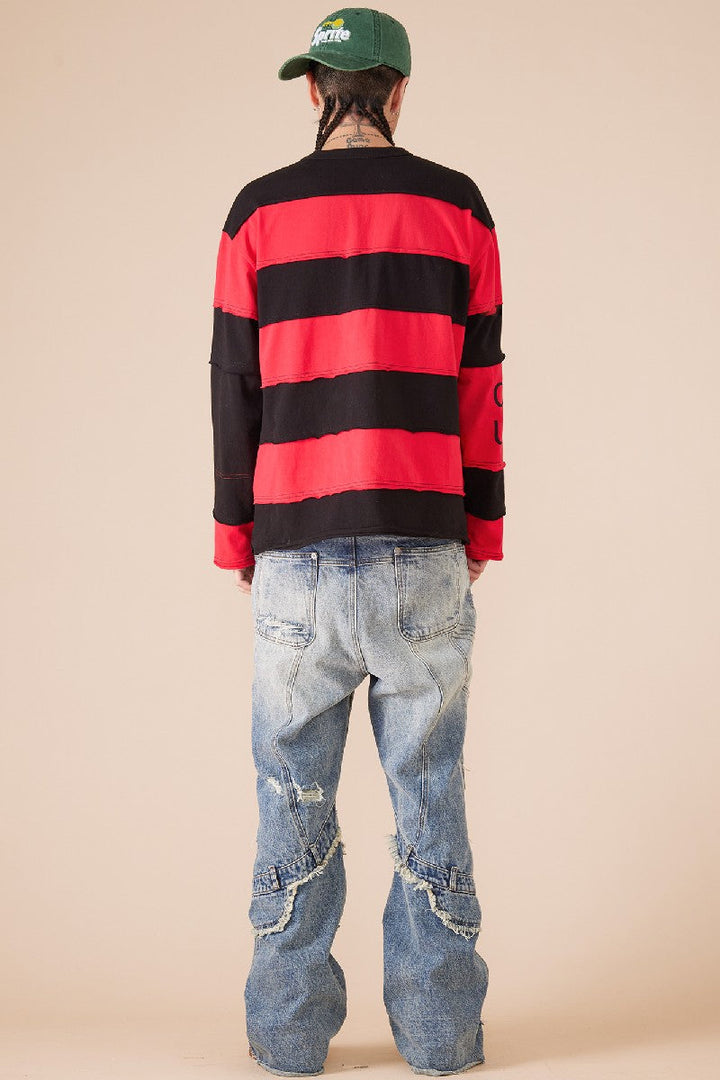 Two-Piece Striped Cross Logo Sweater