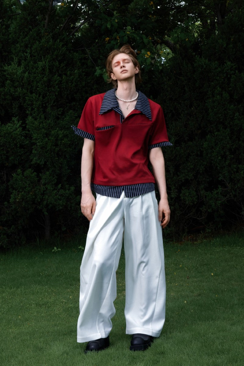 Layered Stripe Polo Tee