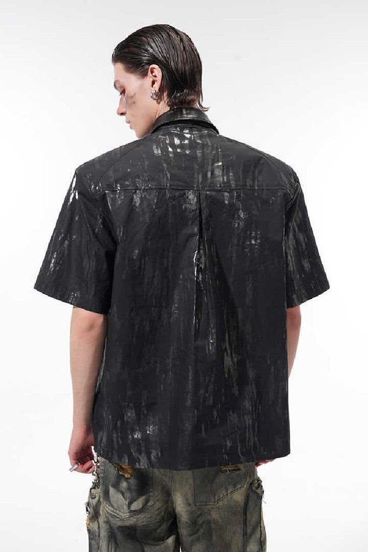 Metallic Padded Shoulder Shirt