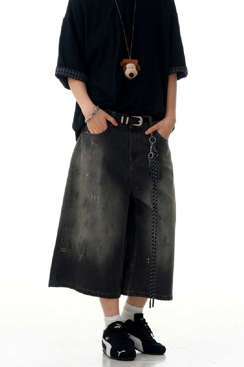 Splatter Blue Cropped Jeans