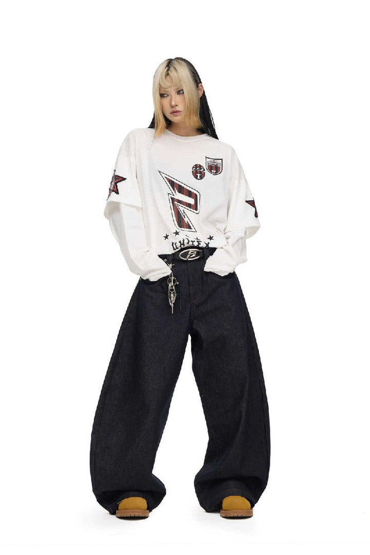 Racing Embroidered Layered Tee