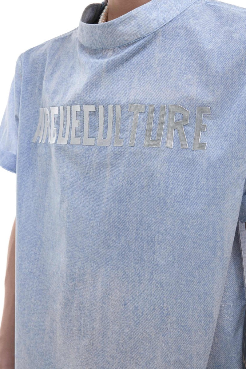 Ombre Denim Look Boxy Tee