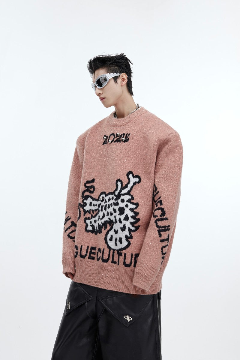 Logo Knit Glitter Sweater