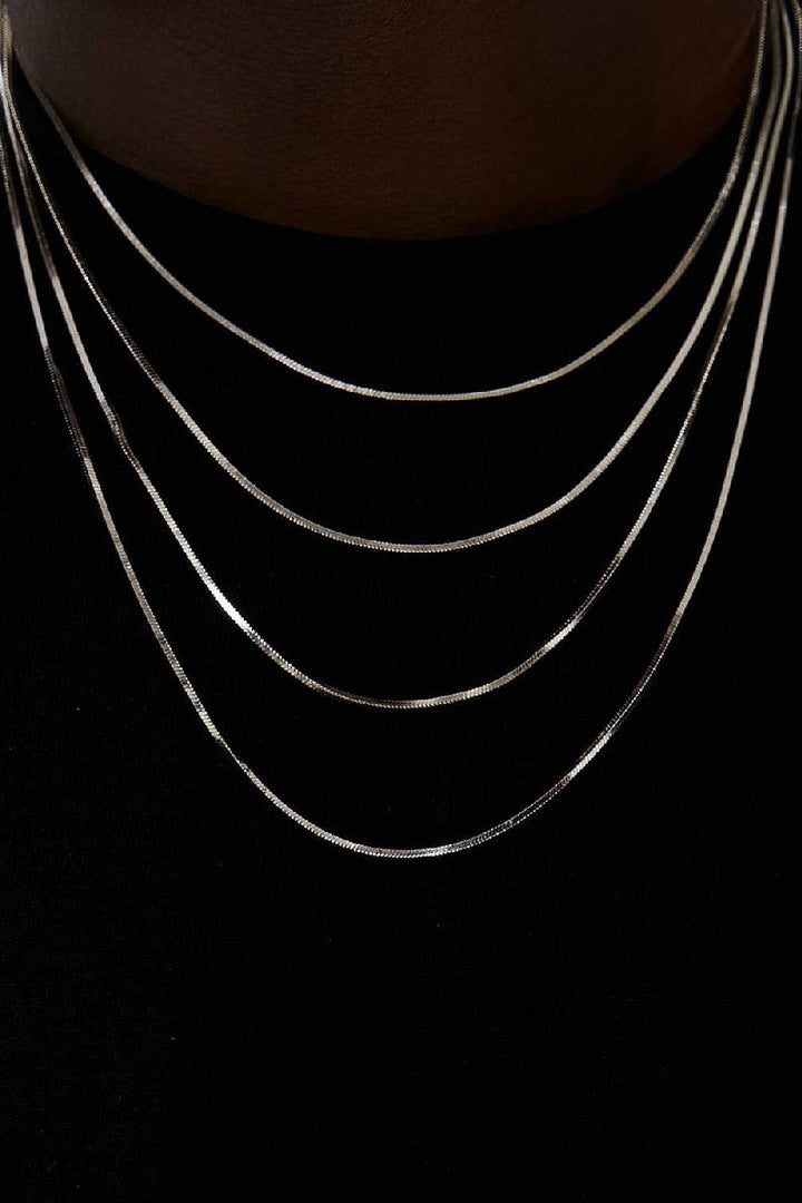 Box Chain Silver Necklace