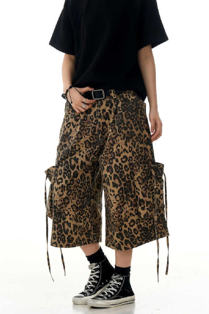 Leopard Print Cargo Jorts