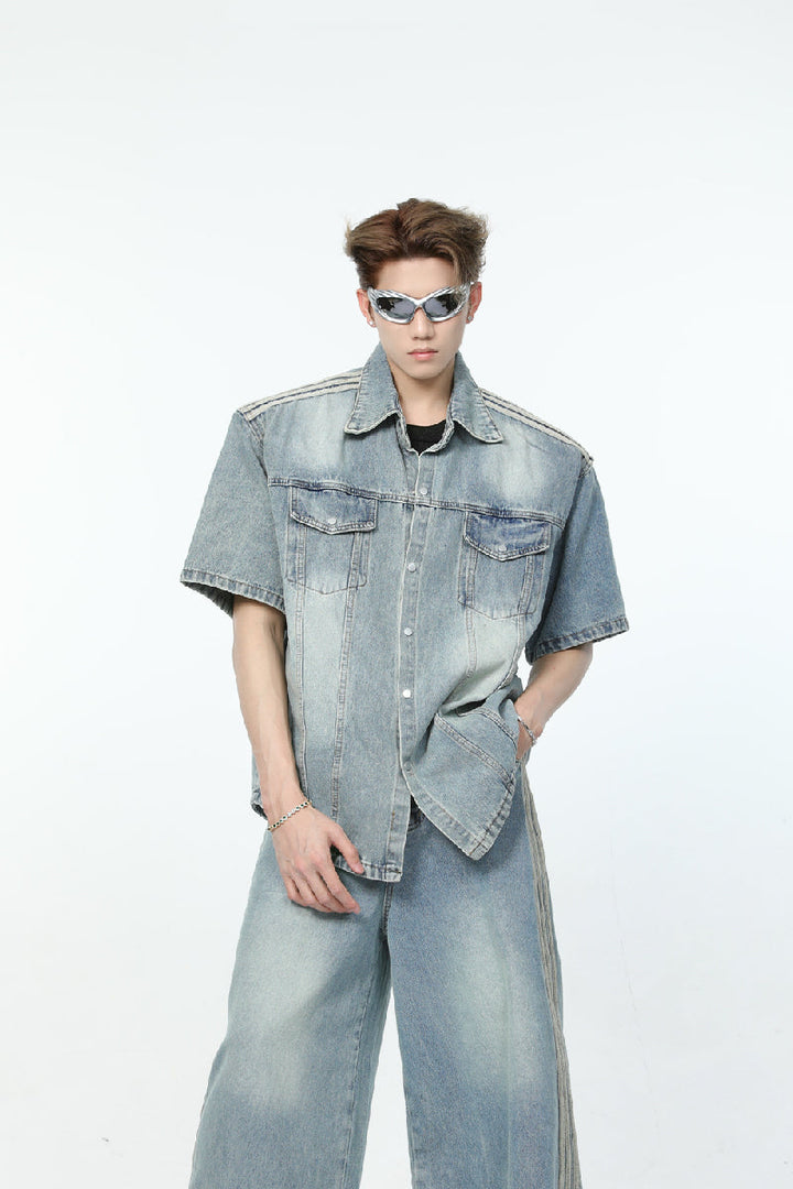 Vintage Loose Washed Denim Shirt