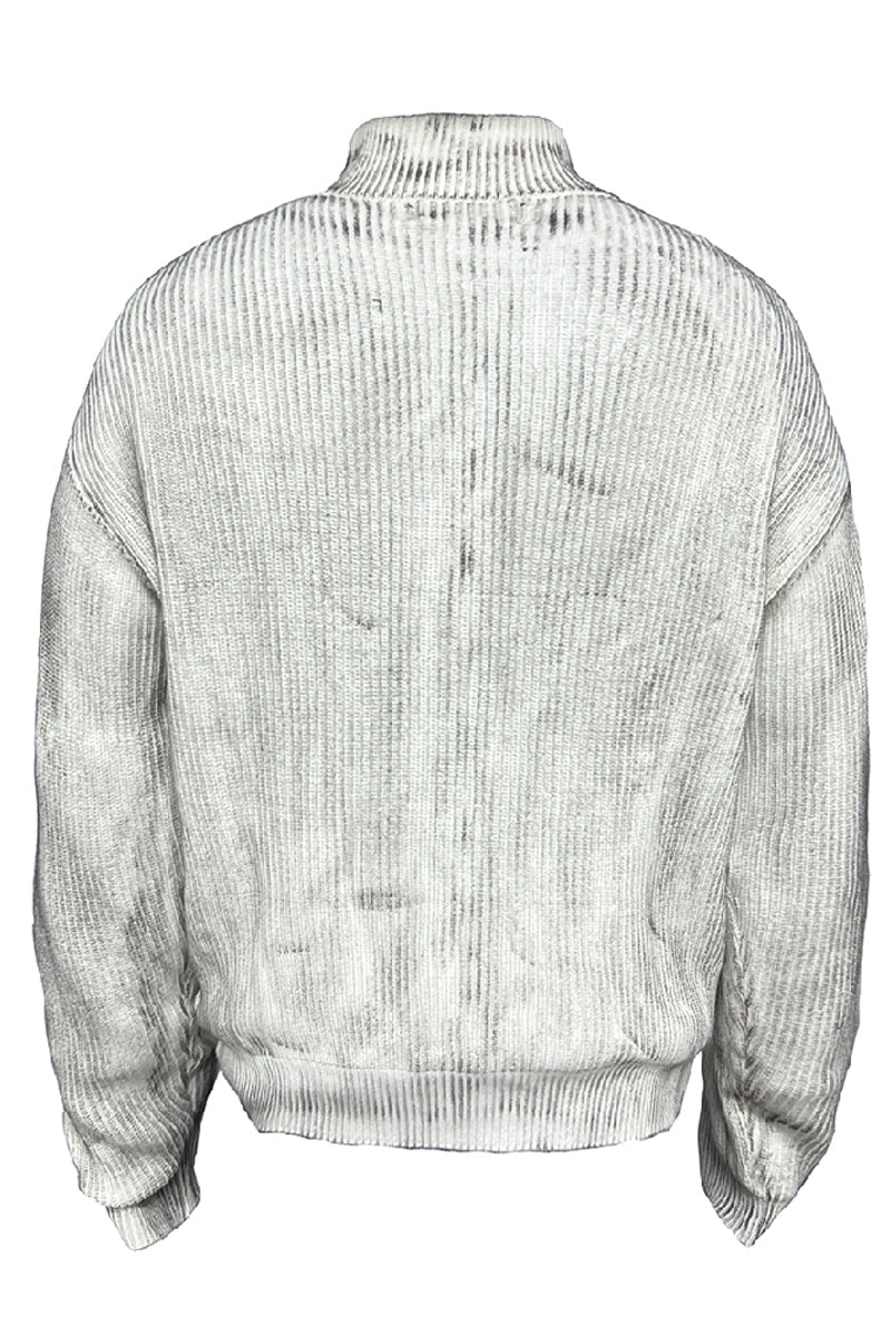 Dirty Carbon High-Neck Zip Cardigan