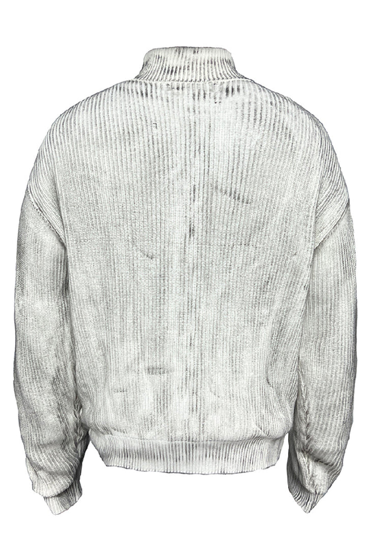 Dirty Carbon High-Neck Zip Cardigan