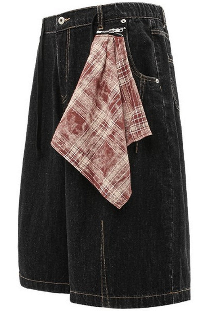 Patchwork Bandana Denim Shorts