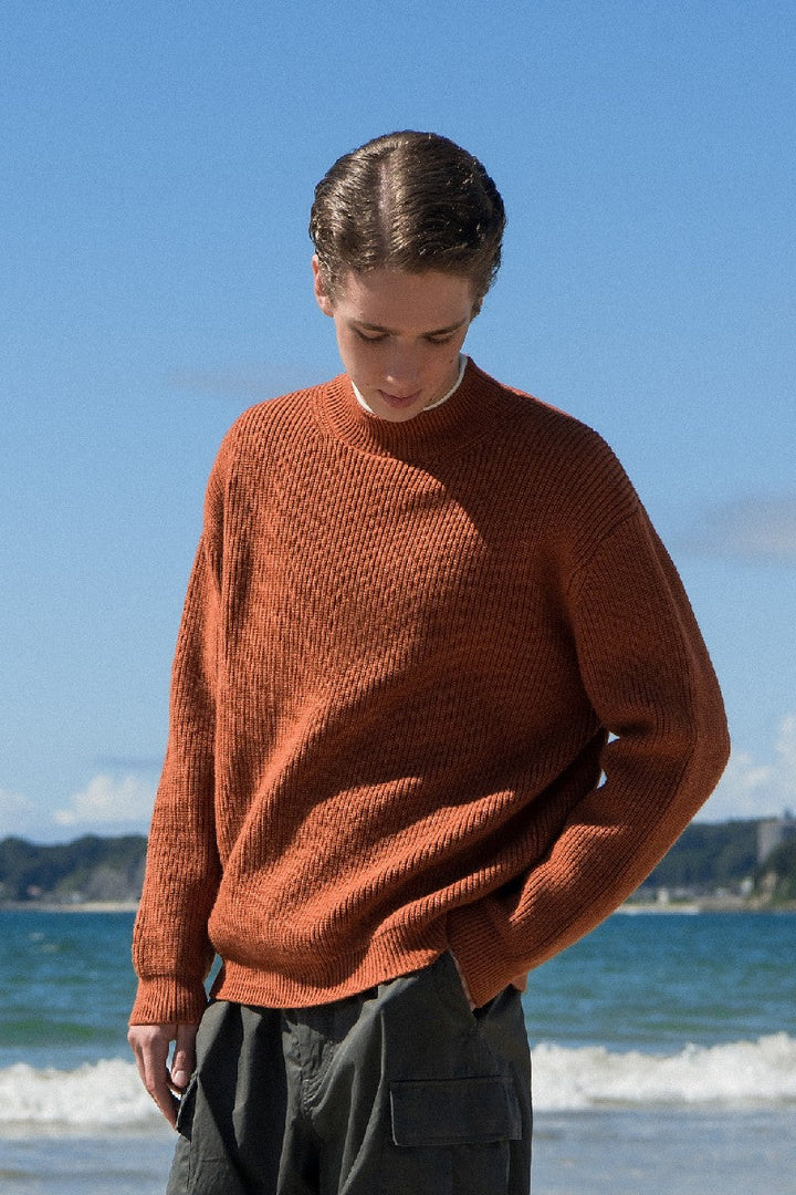 Heavyweight Half Turtleneck Knit Sweater