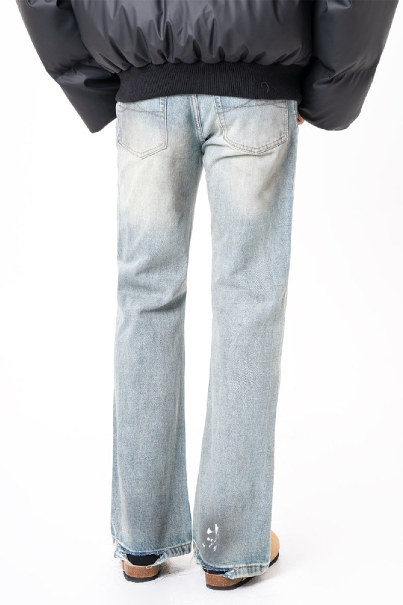 Vintage Distressed Straight Jeans