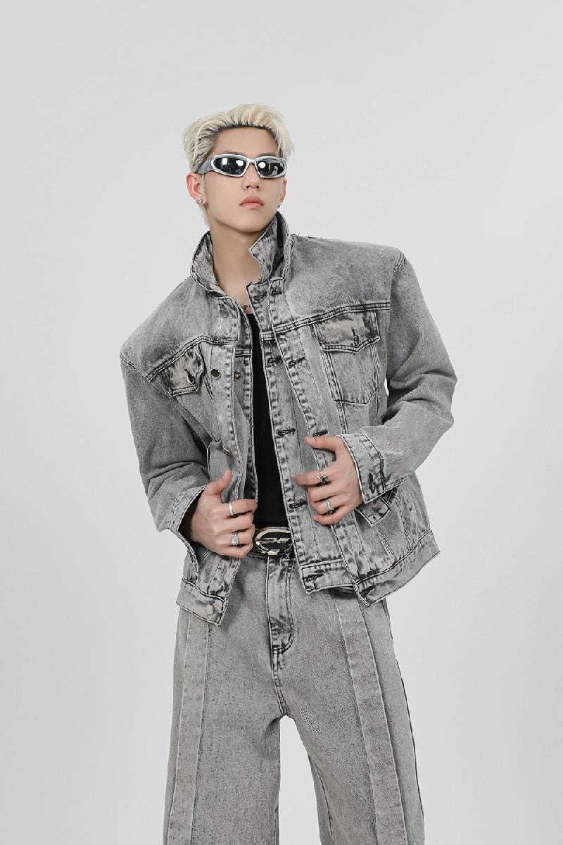 Stitched Straight Denim Jacket