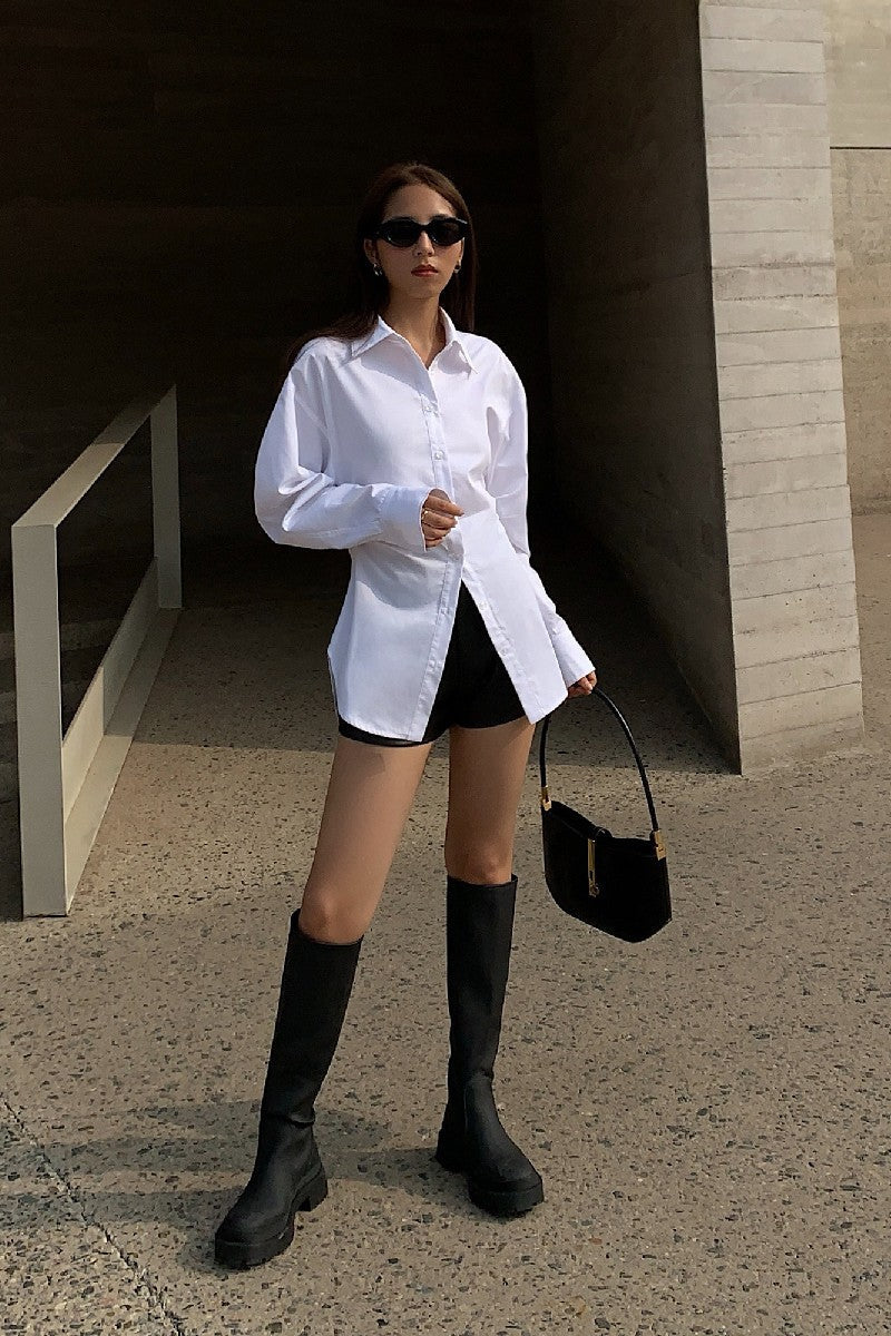 Slim Waist White Shirt