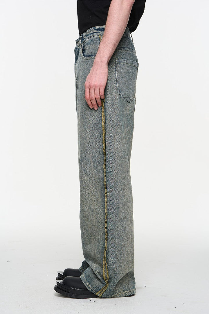 Reverse Seam Washed Vintage Jeans