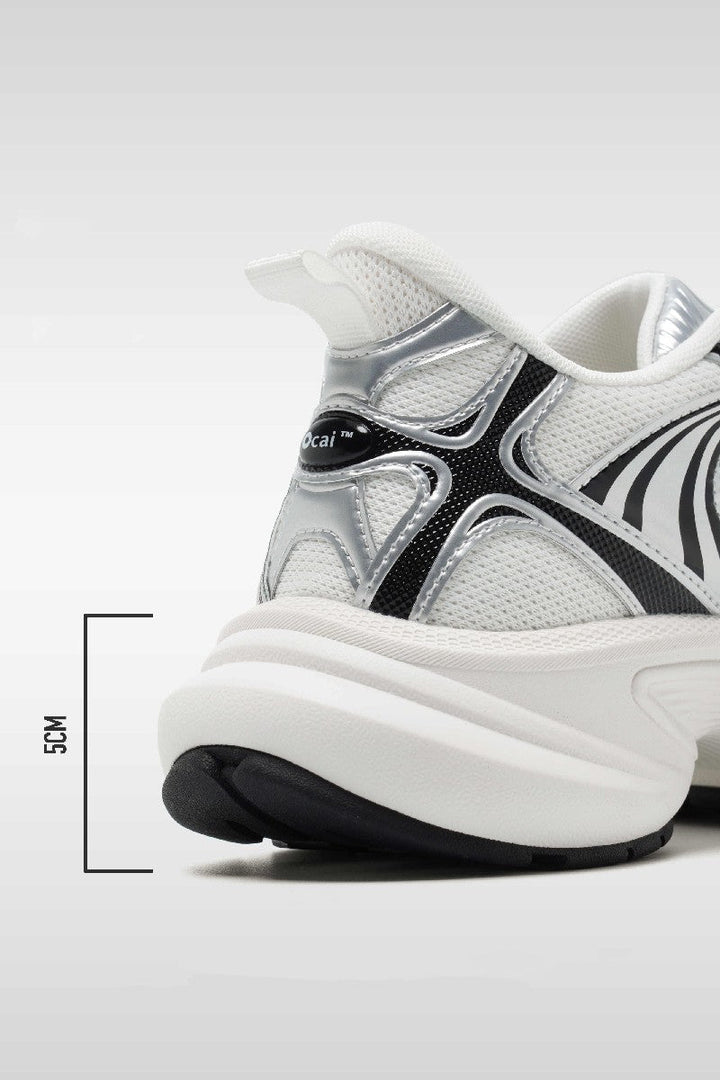 Silver White Disk Runtech Sneakers