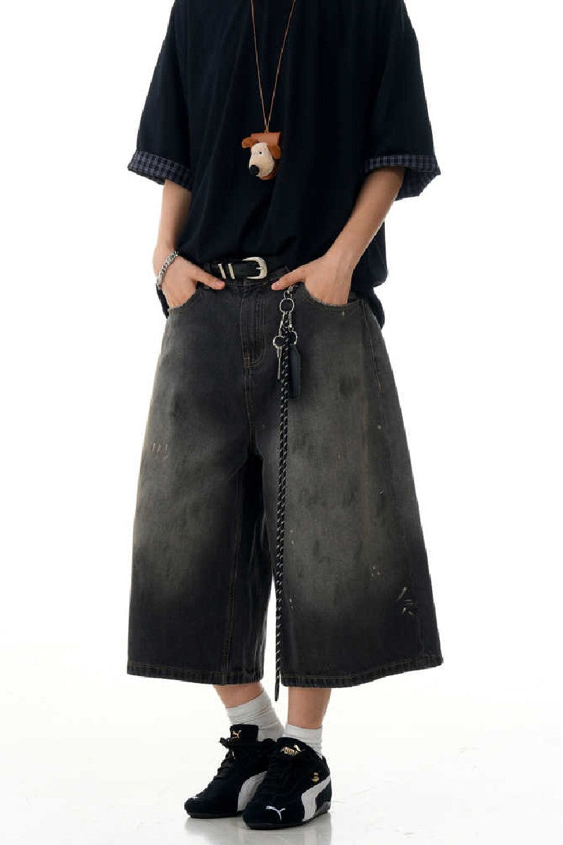 Splatter Blue Cropped Jeans