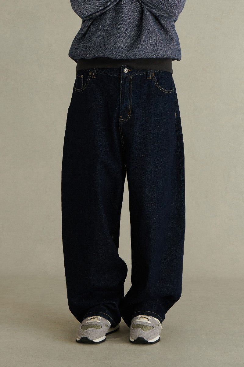 Unwashed Indigo Wide Leg Jeans