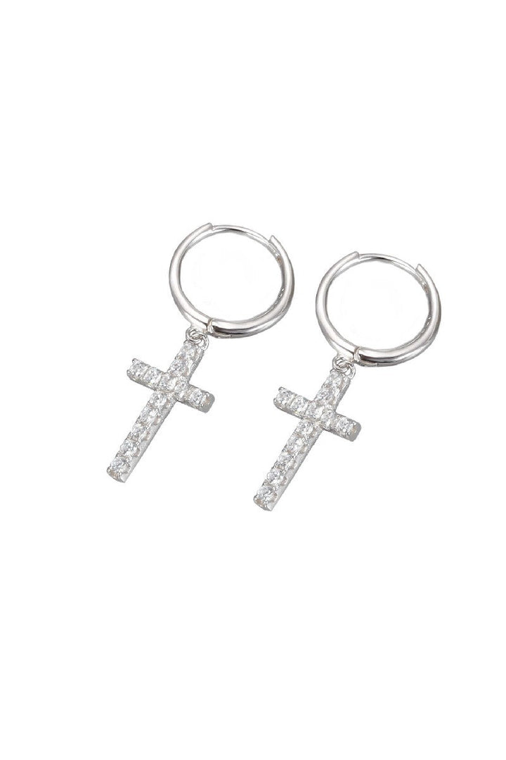 Cross Hoop Hip Hop Earrings