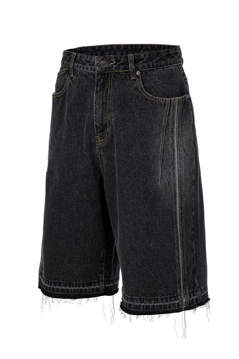 Washed Distressed Denim Shorts