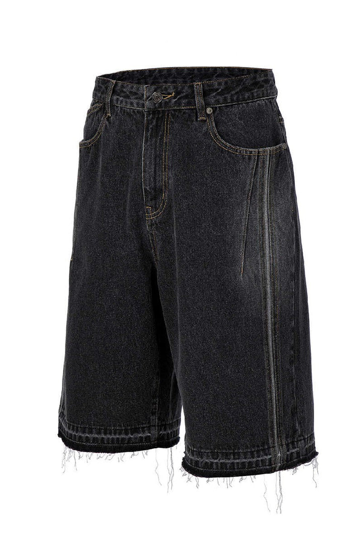 Washed Distressed Denim Shorts