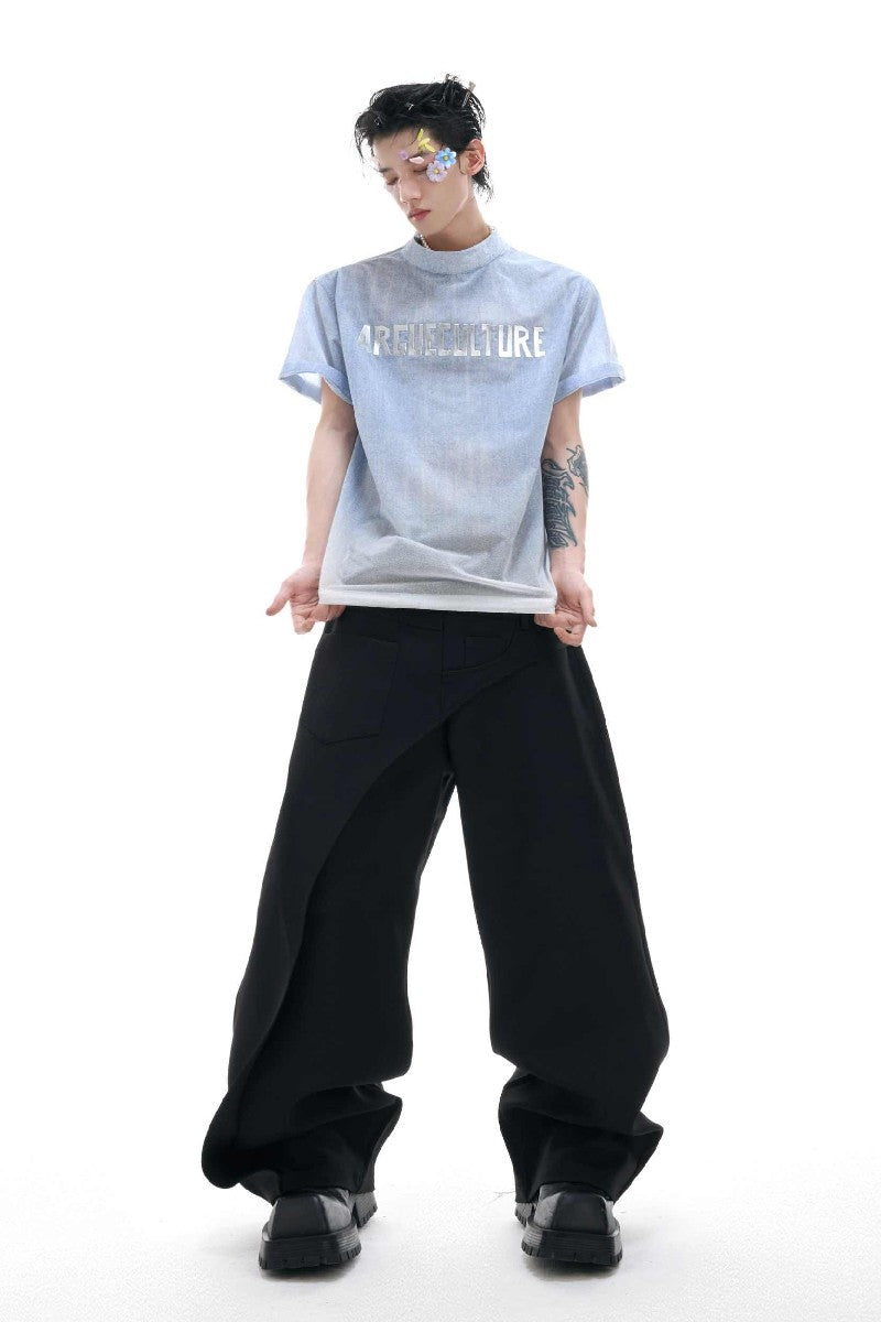 Ombre Denim Look Boxy Tee
