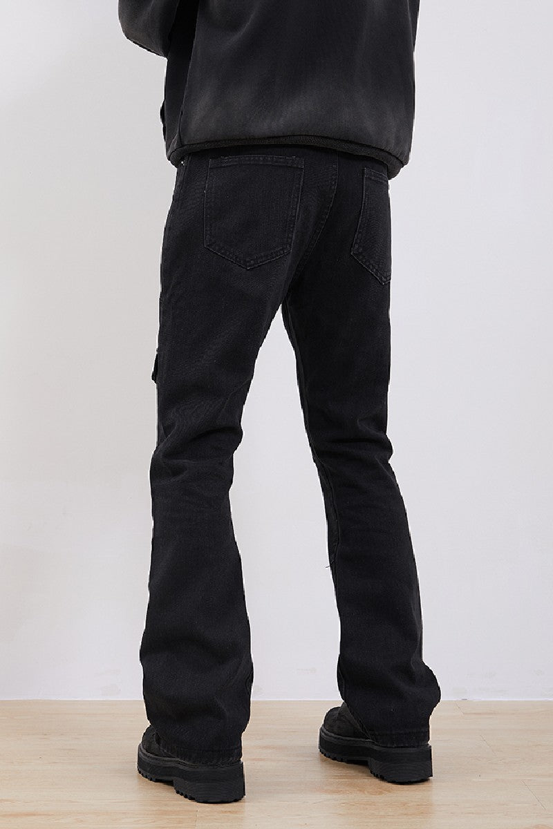 Straight Flared Cargo Trousers